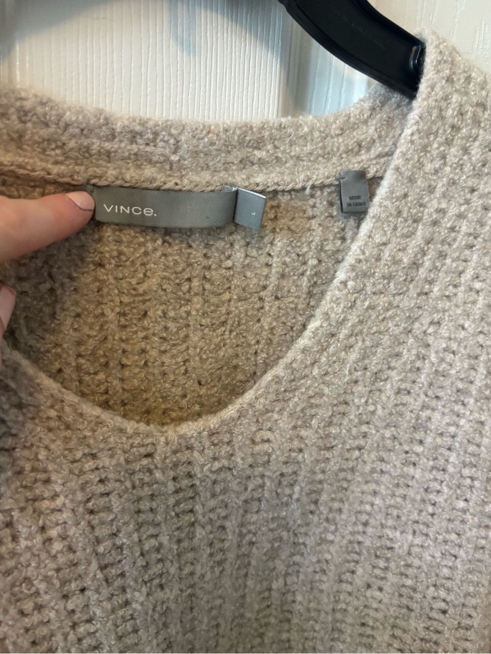 Vince Women’s Beige V Neck Pullover Sweater Cashmere Polyamide Large - Picture 5 of 8